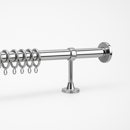 Tringle à rideau chromée complète avec supports