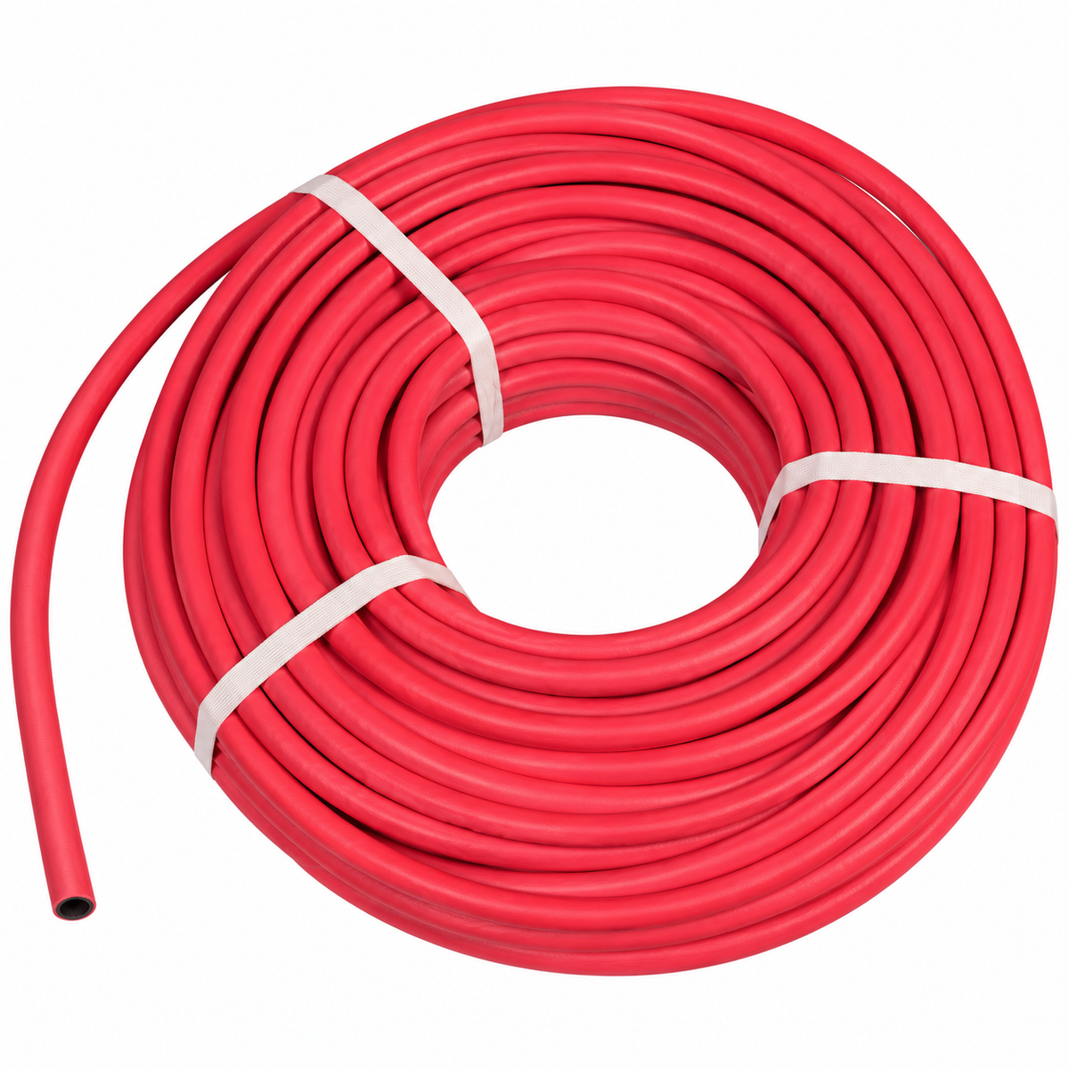 Tuyau pour acétylène rouge 8/14 conditionné en rouleau de 50 mètres.
