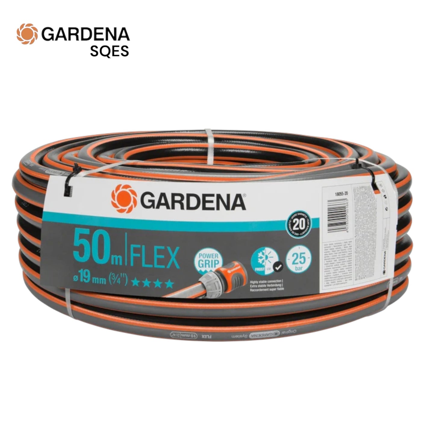 Tuyau d'Arrosage Comfort Flex 19 mm (3/4") 50m GARDENA Réf. 18055-20 — Débit Supérieur, Pression 25 Bar, Flexibilité Maximale, Très Grands Jardins | SQES Tunisie