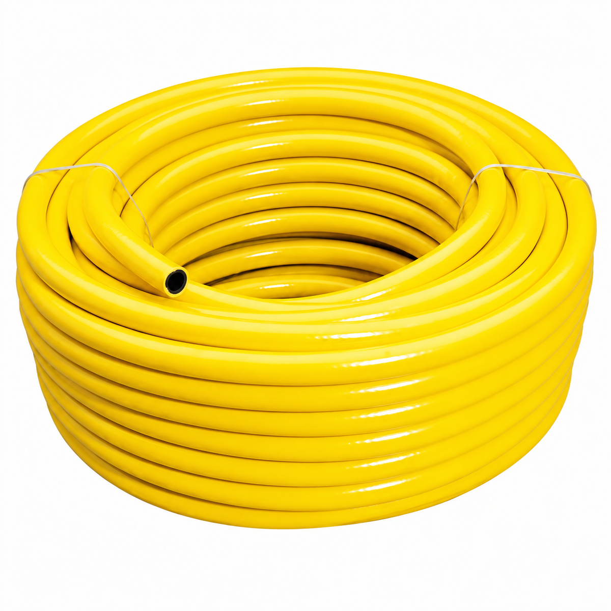 Tuyau d’arrosage jaune 19/24 en rouleau complet de 50 mètres.
