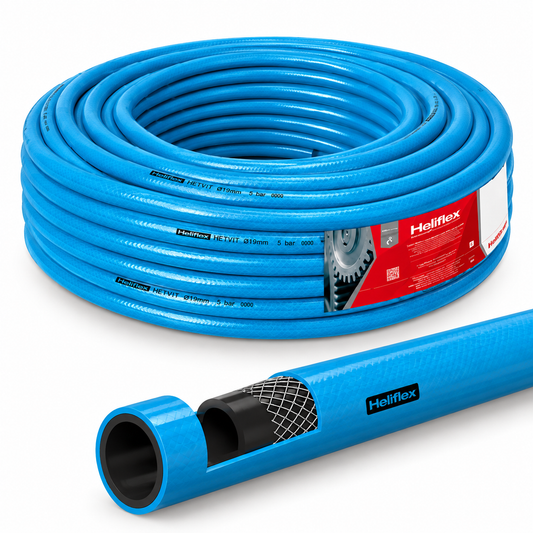 Tuyau oxygène HELIFLEX dimension 6×12, vendu uniquement en rouleau complet de 50 m.