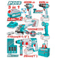Kit outils électroportatifs sans fil 5 pièces – 20V Brushless – TCKLI20592