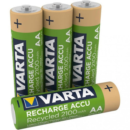 VARTA Pile Rechargeable Recycled LR6 BP4 2100 mAh - Pack de 4