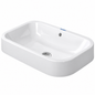 Vasque à poser Duravit Happy D.2 blanche 60 × 40 cm en céramique, avec trop-plein et cache inclus, sans trou de robinetterie. Sur SQES.tn.