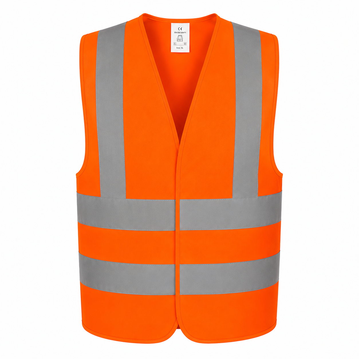 Gilet Haute Visibilité Orange XL WADFOW WRV1801 — Bandes Réfléchissantes EPI Sécurité Chantier BTP Voirie | SQES Tunisie
