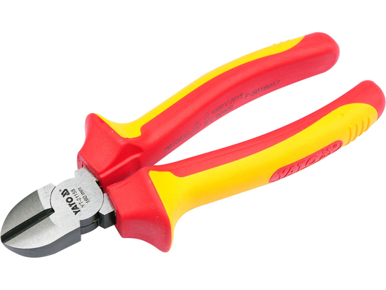 Pince coupante diagonale VDE YATO YT-21158, 160mm 1000V isolée, acier 60CrV, coupe ras électricien
