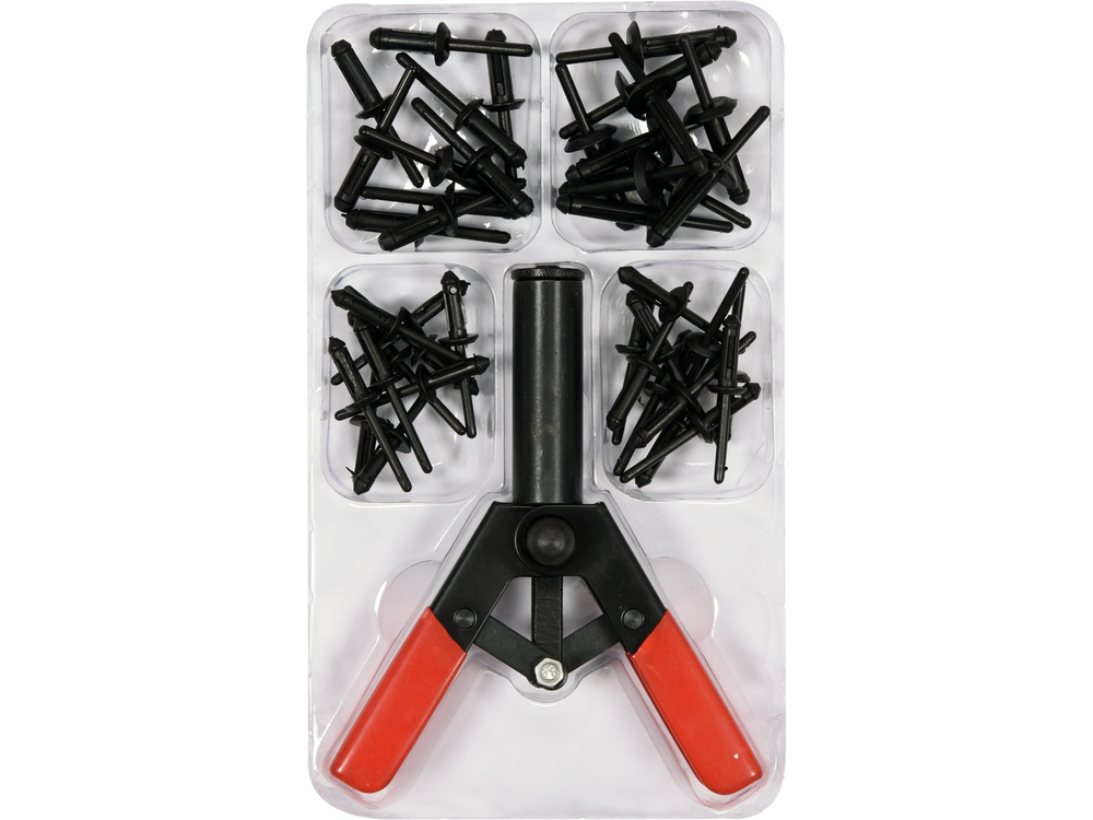 Kit rivetage plastique YATO YT-35970, 41 pièces pince et rivets nylon, garnitures carrosserie auto
