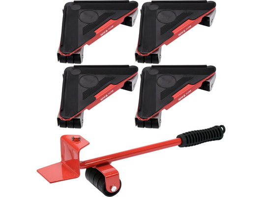Kit 4 rouleurs de manutention meuble YATO YT-37490, 300kg, pivotant 360°, avec levier de levage
