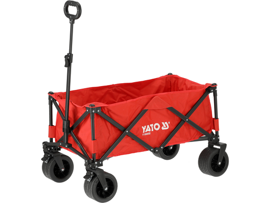 Chariot pliant YATO YT-86950, 100kg, 4 roues, tissu Oxford 600D, multifonction camping jardin plage
