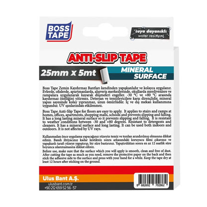 BOSS TAPE Ruban anti-dérapant adhésif au sol pour escaliers Noir 50mmx5m - SQES